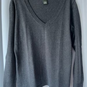 EDDIE BAUER DARK GRAY COTTON CASHMERE SWEATER SIZE LARGE